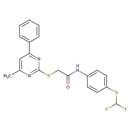N-{4-[(difluoromethyl)sulfanyl]phenyl}-2-[(4-methyl-6-phenylpyrimidin-2-yl)sulfanyl]acetamide