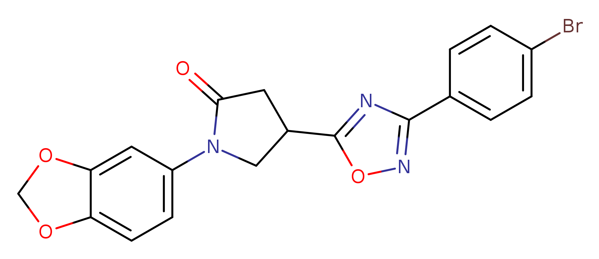 1-(2H-1,3-benzodioxol-5-yl)-4-[3-(4-bromophenyl)-1,2,4-oxadiazol-5-yl]pyrrolidin-2-one