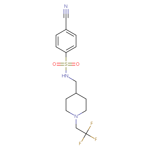 4-cyano-N-{[1-(2,2,2-trifluoroethyl)piperidin-4-yl]methyl}benzene-1-sulfonamide