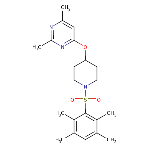2,4-dimethyl-6-{[1-(2,3,5,6-tetramethylbenzenesulfonyl)piperidin-4-yl]oxy}pyrimidine