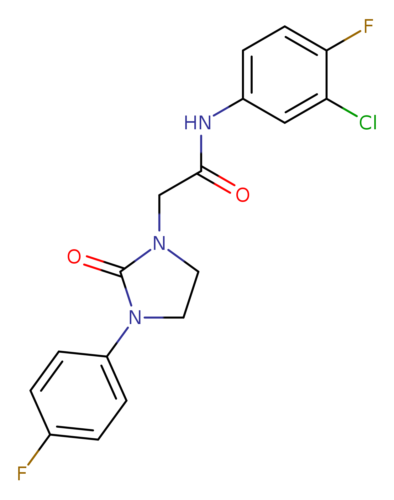 N-(3-chloro-4-fluorophenyl)-2-[3-(4-fluorophenyl)-2-oxoimidazolidin-1-yl]acetamide