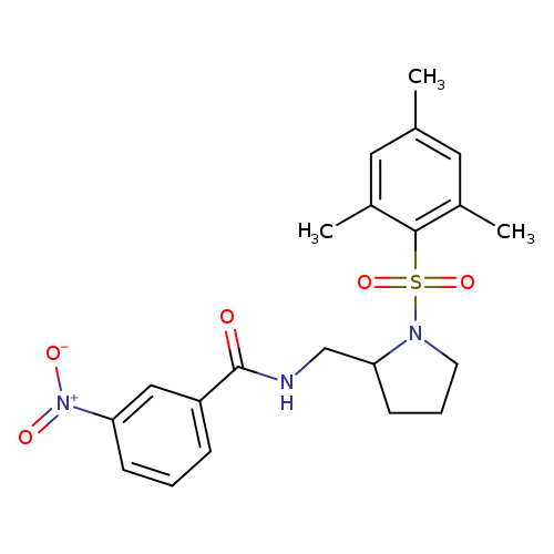 3-nitro-N-{[1-(2,4,6-trimethylbenzenesulfonyl)pyrrolidin-2-yl]methyl}benzamide