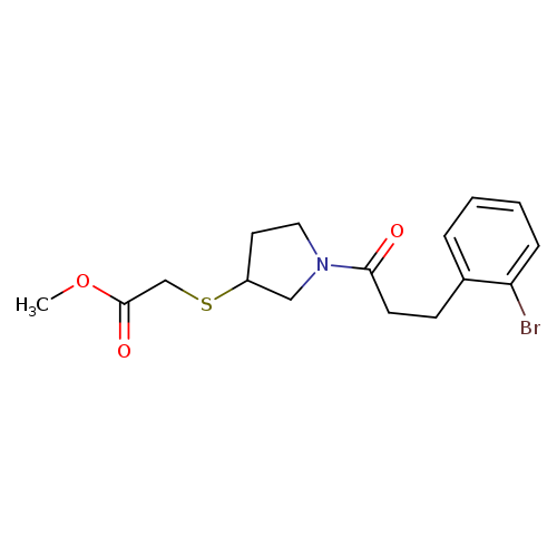 methyl 2-({1-[3-(2-bromophenyl)propanoyl]pyrrolidin-3-yl}sulfanyl)acetate