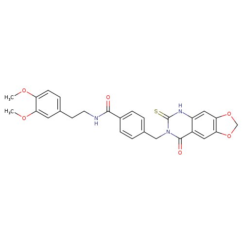 N-[2-(3,4-dimethoxyphenyl)ethyl]-4-({8-oxo-6-sulfanylidene-2H,5H,6H,7H,8H-[1,3]dioxolo[4,5-g]quinazolin-7-yl}methyl)benzamide