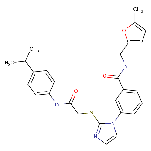 N-[(5-methylfuran-2-yl)methyl]-3-{2-[({[4-(propan-2-yl)phenyl]carbamoyl}methyl)sulfanyl]-1H-imidazol-1-yl}benzamide