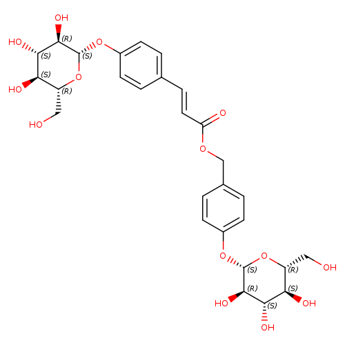 4-(((2S,3R,4S,5S,6R)-3,4,5-Trihydroxy-6-(hydroxymethyl)tetrahydro-2H-pyran-2-yl)oxy)benzyl (E)-3-(4-(((2S,3R,4S,5S,6R)-3,4,5-trihydroxy-6-(hydroxymethyl)tetrahydro-2H-pyran-2-yl)oxy)phenyl)acrylate