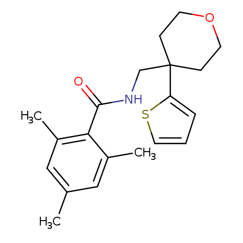 2,4,6-trimethyl-N-{[4-(thiophen-2-yl)oxan-4-yl]methyl}benzamide