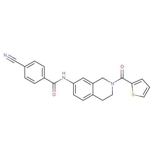 4-cyano-N-[2-(thiophene-2-carbonyl)-1,2,3,4-tetrahydroisoquinolin-7-yl]benzamide