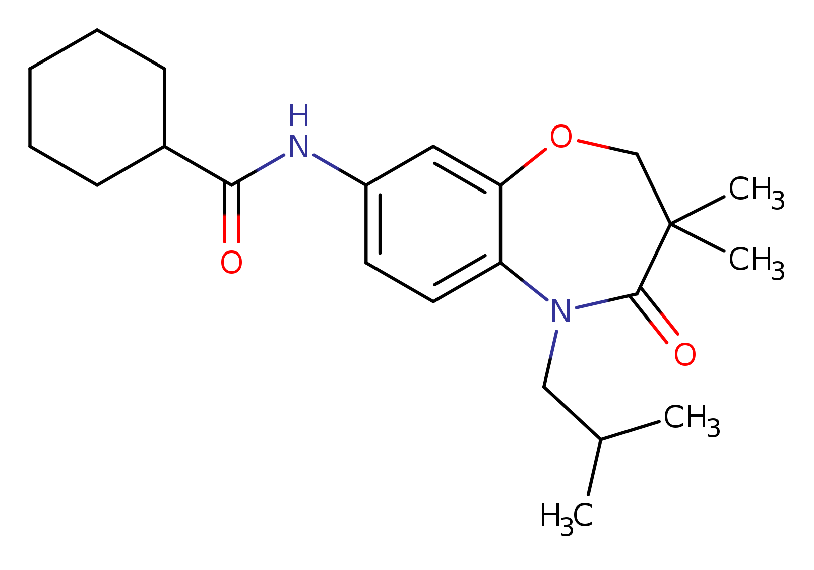N-[3,3-dimethyl-5-(2-methylpropyl)-4-oxo-2,3,4,5-tetrahydro-1,5-benzoxazepin-8-yl]cyclohexanecarboxamide