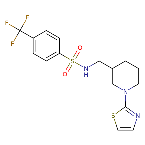 N-{[1-(1,3-thiazol-2-yl)piperidin-3-yl]methyl}-4-(trifluoromethyl)benzene-1-sulfonamide