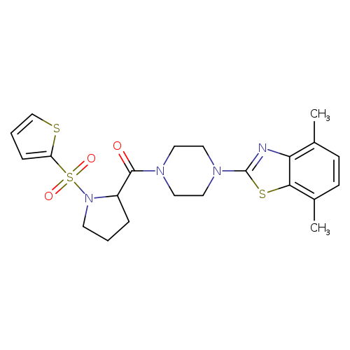 4,7-dimethyl-2-{4-[1-(thiophene-2-sulfonyl)pyrrolidine-2-carbonyl]piperazin-1-yl}-1,3-benzothiazole