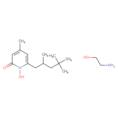 2(1H)-Pyridinone, 1-hydroxy-4-methyl-6-(2,4,4-trimethylpentyl)-, compd.with 2-aminoethanol (1:1)OTHER CA INDEX NAMES:Ethanol, 2-amino-, compd. with1-hydroxy-4-methyl-6-(2,4,4-trimethylpentyl)-2(1H)-pyridinone (1:1)