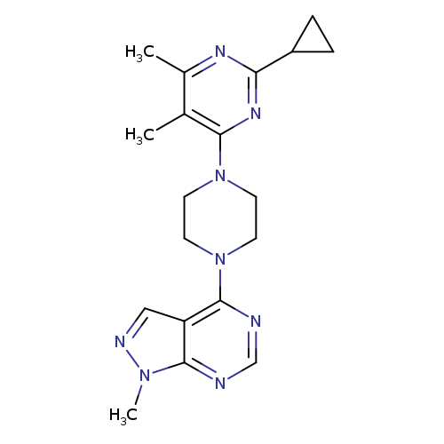 2-cyclopropyl-4,5-dimethyl-6-(4-{1-methyl-1H-pyrazolo[3,4-d]pyrimidin-4-yl}piperazin-1-yl)pyrimidine