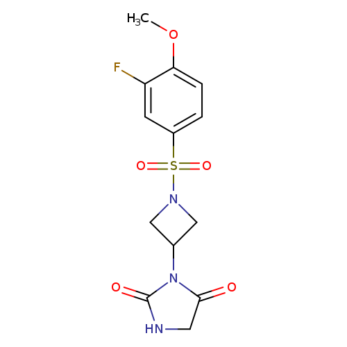3-[1-(3-fluoro-4-methoxybenzenesulfonyl)azetidin-3-yl]imidazolidine-2,4-dione