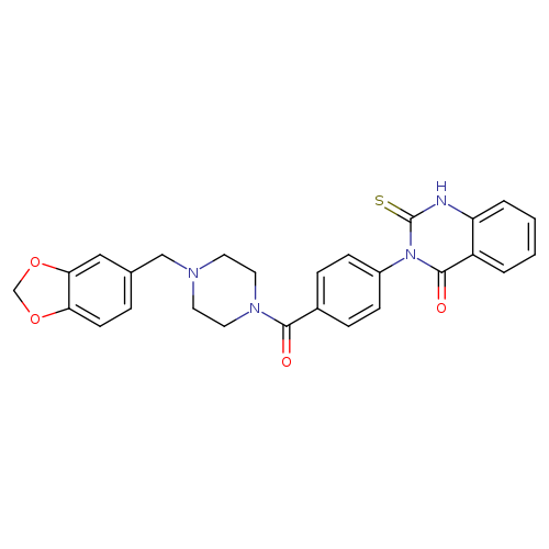 3-(4-{4-[(2H-1,3-benzodioxol-5-yl)methyl]piperazine-1-carbonyl}phenyl)-2-sulfanylidene-1,2,3,4-tetrahydroquinazolin-4-one