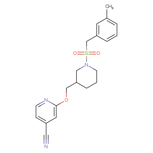 2-({1-[(3-methylphenyl)methanesulfonyl]piperidin-3-yl}methoxy)pyridine-4-carbonitrile