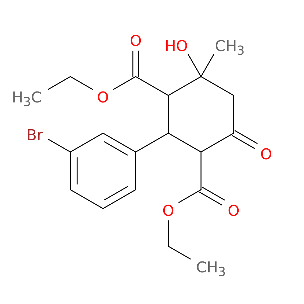 1,3-diethyl 2-(3-bromophenyl)-4-hydroxy-4-methyl-6-oxocyclohexane-1,3-dicarboxylate