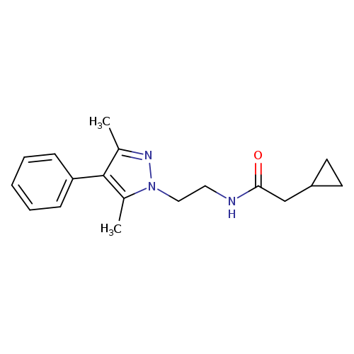 2-cyclopropyl-N-[2-(3,5-dimethyl-4-phenyl-1H-pyrazol-1-yl)ethyl]acetamide