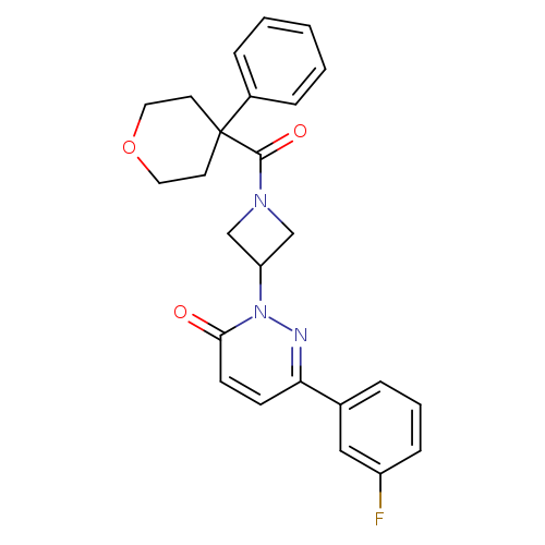 6-(3-fluorophenyl)-2-[1-(4-phenyloxane-4-carbonyl)azetidin-3-yl]-2,3-dihydropyridazin-3-one