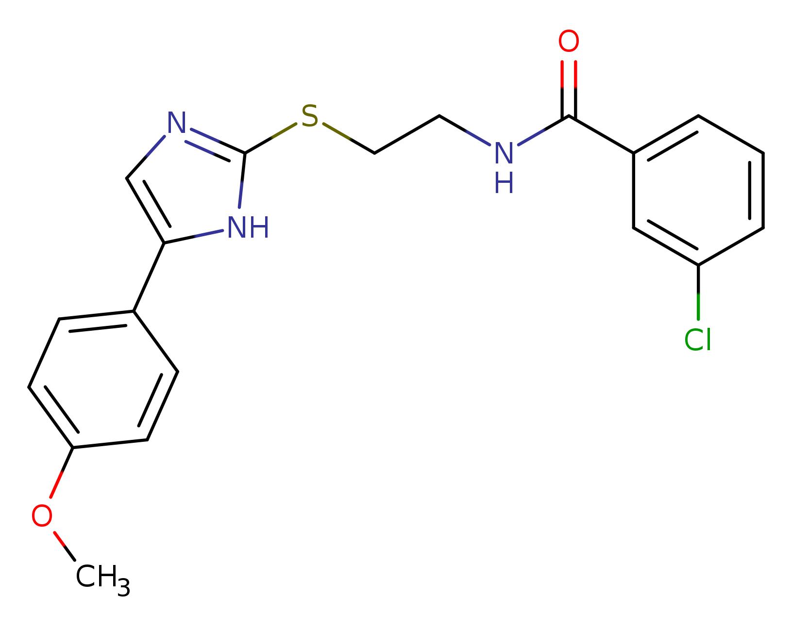 3-chloro-N-(2-{[5-(4-methoxyphenyl)-1H-imidazol-2-yl]sulfanyl}ethyl)benzamide