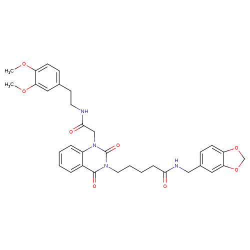 N-[(2H-1,3-benzodioxol-5-yl)methyl]-5-[1-({[2-(3,4-dimethoxyphenyl)ethyl]carbamoyl}methyl)-2,4-dioxo-1,2,3,4-tetrahydroquinazolin-3-yl]pentanamide