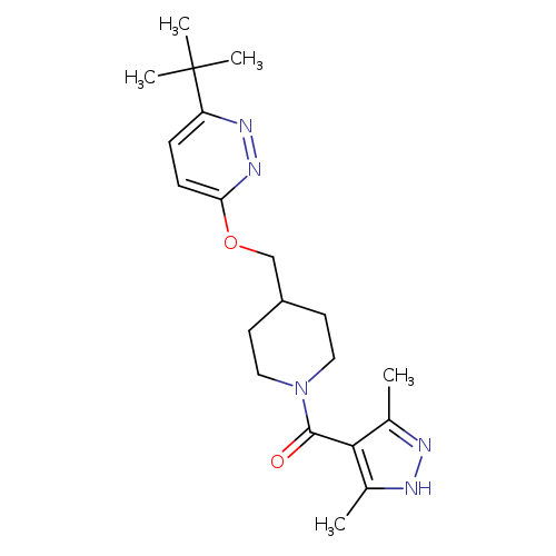 3-tert-butyl-6-{[1-(3,5-dimethyl-1H-pyrazole-4-carbonyl)piperidin-4-yl]methoxy}pyridazine