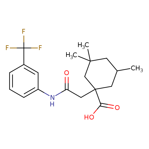 3,3,5-trimethyl-1-({[3-(trifluoromethyl)phenyl]carbamoyl}methyl)cyclohexane-1-carboxylic acid