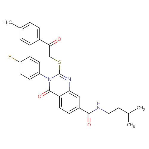 3-(4-fluorophenyl)-N-(3-methylbutyl)-2-{[2-(4-methylphenyl)-2-oxoethyl]sulfanyl}-4-oxo-3,4-dihydroquinazoline-7-carboxamide