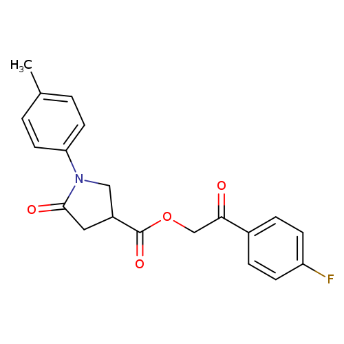 2-(4-fluorophenyl)-2-oxoethyl 1-(4-methylphenyl)-5-oxo-3-pyrrolidinecarboxylate