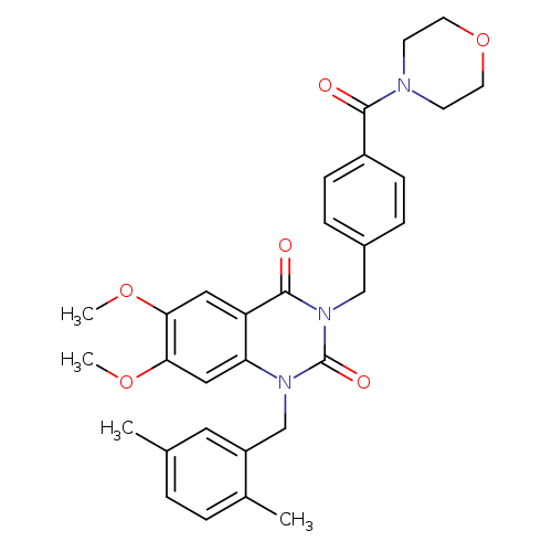 1-[(2,5-dimethylphenyl)methyl]-6,7-dimethoxy-3-{[4-(morpholine-4-carbonyl)phenyl]methyl}-1,2,3,4-tetrahydroquinazoline-2,4-dione