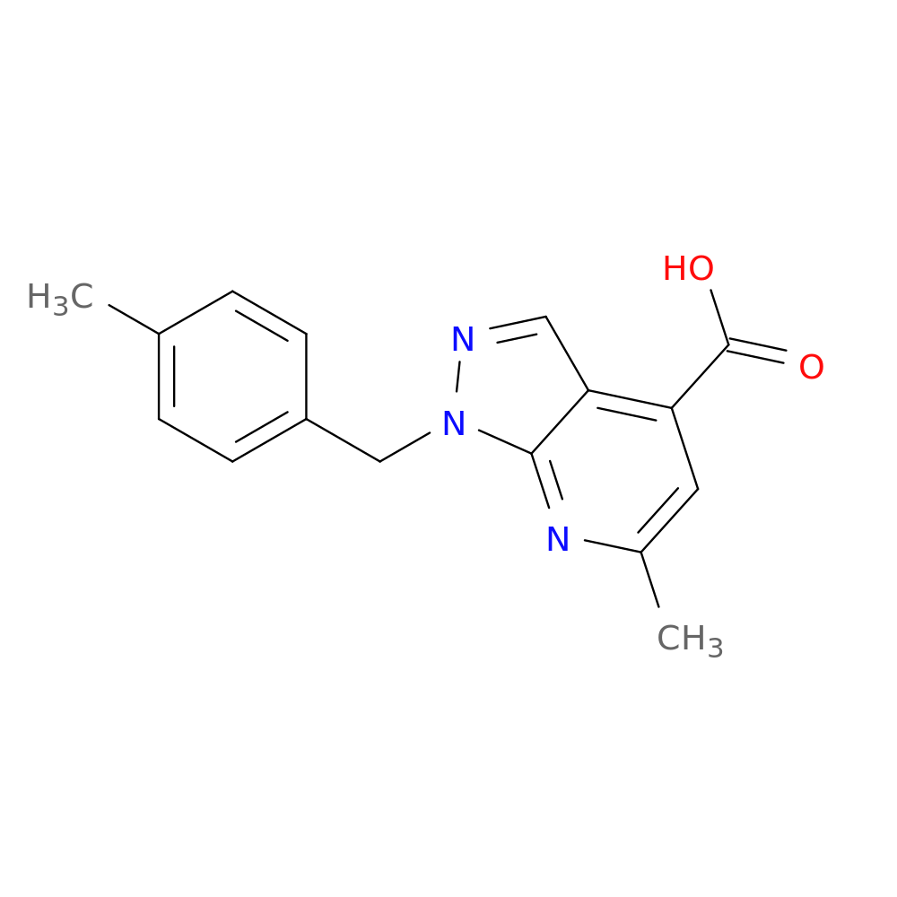 6-methyl-1-[(4-methylphenyl)methyl]-1H-pyrazolo[3,4-b]pyridine-4-carboxylic acid