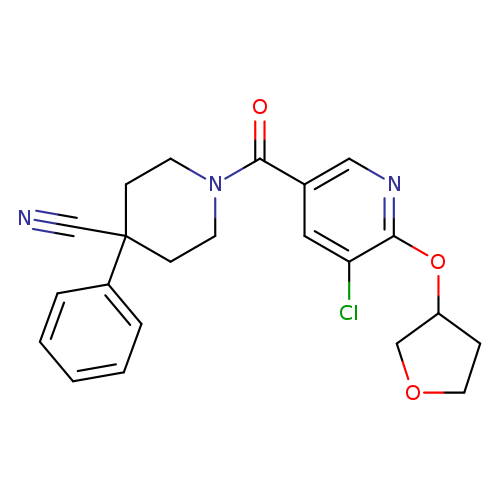 1-[5-chloro-6-(oxolan-3-yloxy)pyridine-3-carbonyl]-4-phenylpiperidine-4-carbonitrile