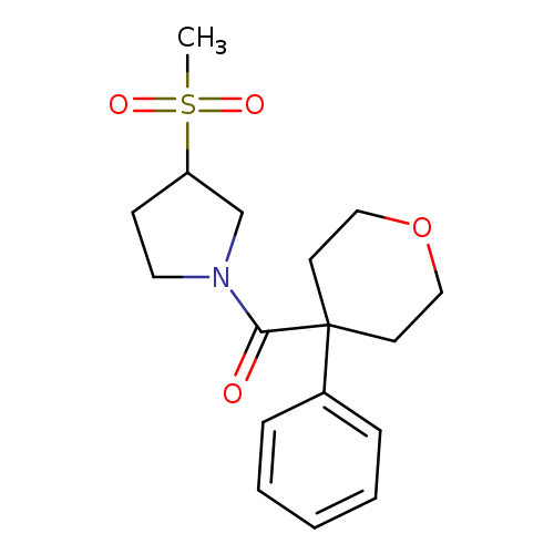3-methanesulfonyl-1-(4-phenyloxane-4-carbonyl)pyrrolidine