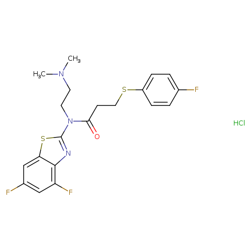 N-(4,6-difluoro-1,3-benzothiazol-2-yl)-N-[2-(dimethylamino)ethyl]-3-[(4-fluorophenyl)sulfanyl]propanamide hydrochloride