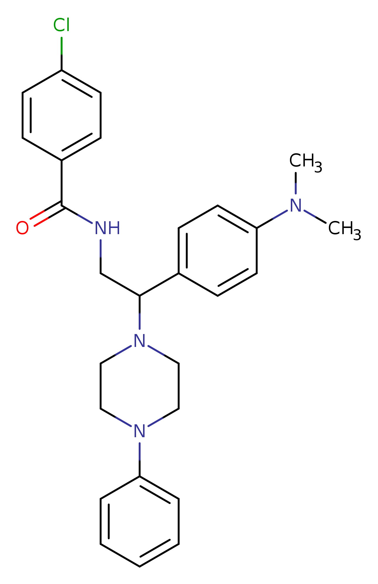4-chloro-N-{2-[4-(dimethylamino)phenyl]-2-(4-phenylpiperazin-1-yl)ethyl}benzamide