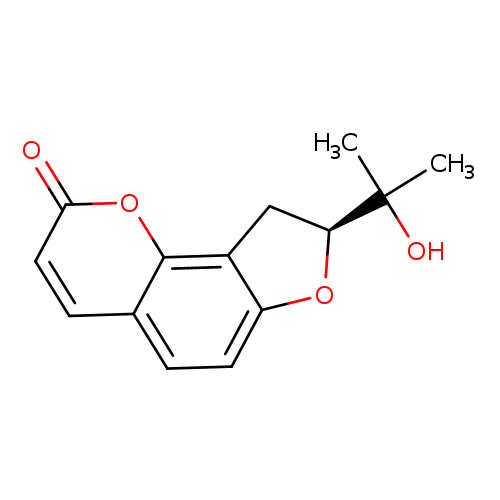 2H-Furo(2,3-h)-1-benzopyran-2-one, 8,9-dihydro-8-(1-hydroxy-1-methylet hyl)-, (S)-