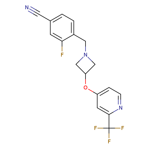 3-fluoro-4-[(3-{[2-(trifluoromethyl)pyridin-4-yl]oxy}azetidin-1-yl)methyl]benzonitrile