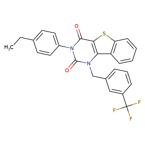5-(4-ethylphenyl)-3-{[3-(trifluoromethyl)phenyl]methyl}-8-thia-3,5-diazatricyclo[7.4.0.0^{2,7}]trideca-1(9),2(7),10,12-tetraene-4,6-dione
