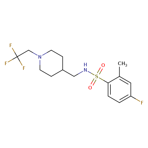 4-fluoro-2-methyl-N-{[1-(2,2,2-trifluoroethyl)piperidin-4-yl]methyl}benzene-1-sulfonamide