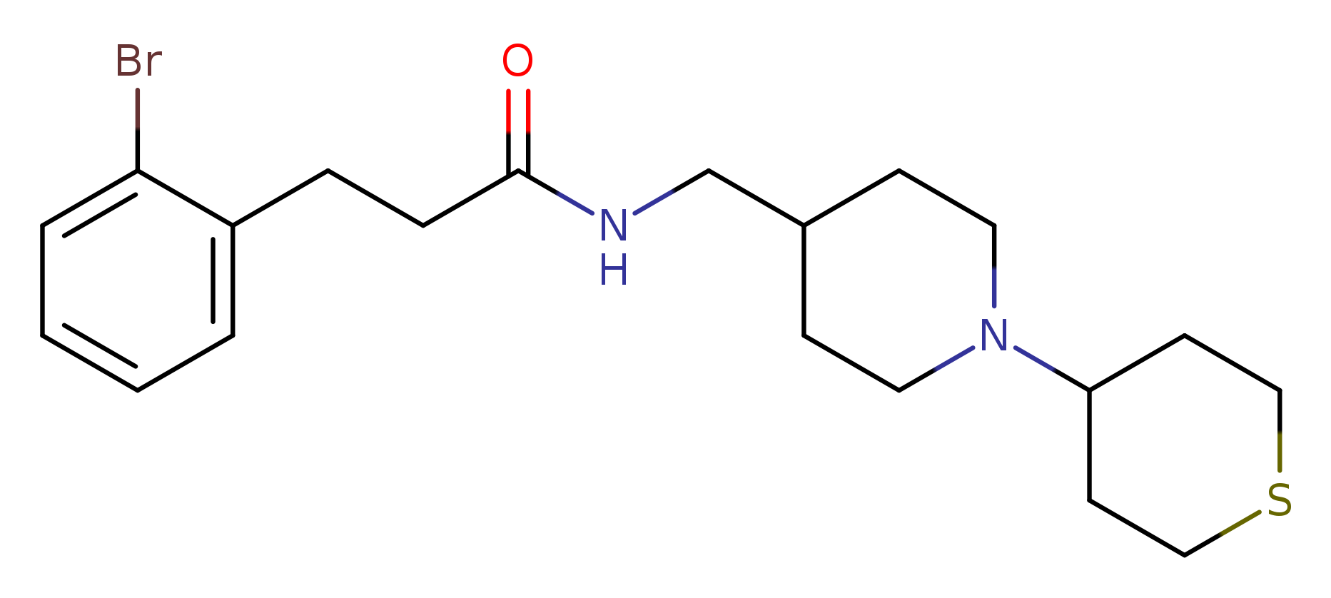3-(2-bromophenyl)-N-{[1-(thian-4-yl)piperidin-4-yl]methyl}propanamide