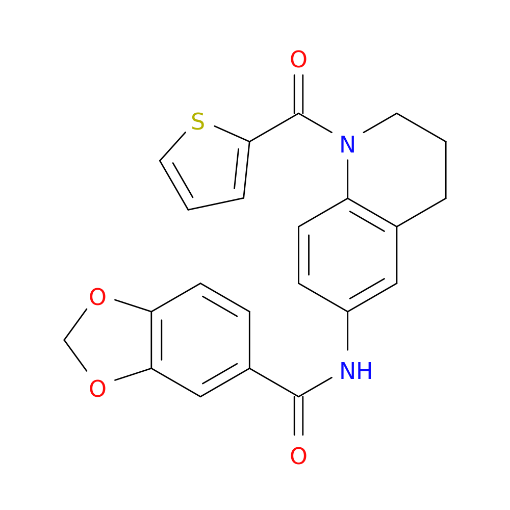N-[1-(thiophene-2-carbonyl)-1,2,3,4-tetrahydroquinolin-6-yl]-2H-1,3-benzodioxole-5-carboxamide