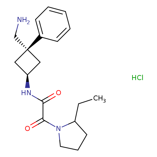 2-(2-ethylpyrrolidin-1-yl)-2-oxo-N-[(1r,3r)-3-(aminomethyl)-3-phenylcyclobutyl]acetamide hydrochloride