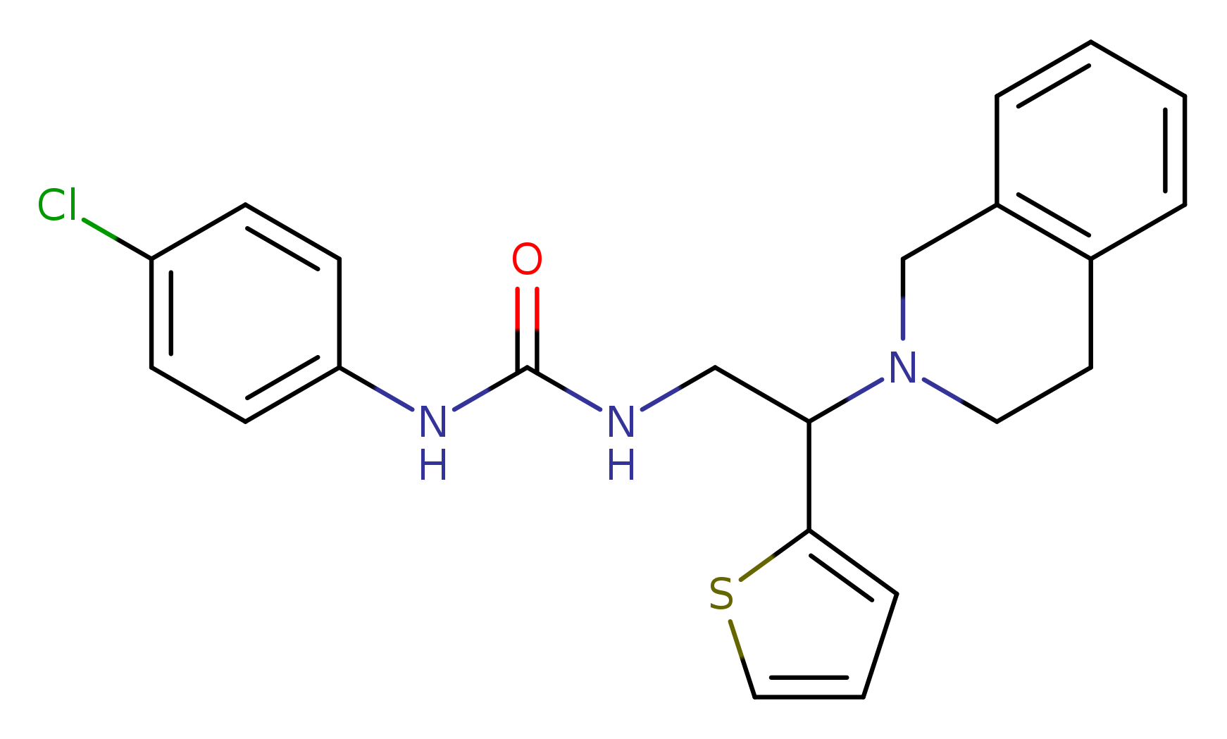 1-(4-chlorophenyl)-3-[2-(1,2,3,4-tetrahydroisoquinolin-2-yl)-2-(thiophen-2-yl)ethyl]urea