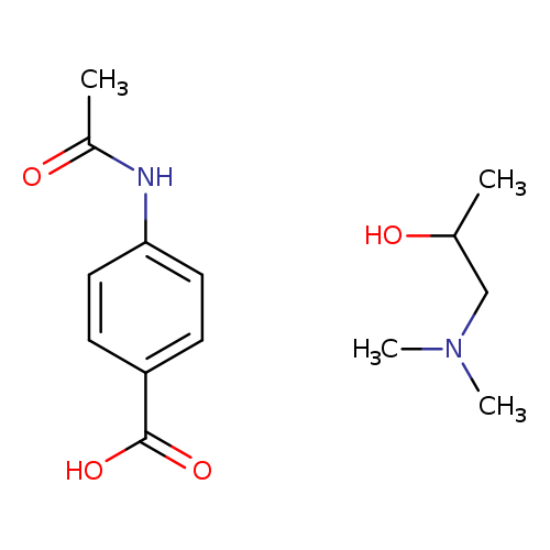 4-acetamidobenzoic acid, compound with 1-(dimethylamino)propan-2-ol (1