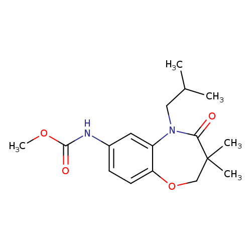 methyl N-[3,3-dimethyl-5-(2-methylpropyl)-4-oxo-2,3,4,5-tetrahydro-1,5-benzoxazepin-7-yl]carbamate