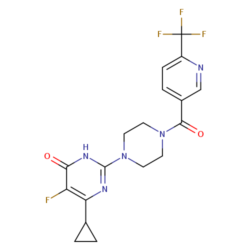6-cyclopropyl-5-fluoro-2-{4-[6-(trifluoromethyl)pyridine-3-carbonyl]piperazin-1-yl}-3,4-dihydropyrimidin-4-one
