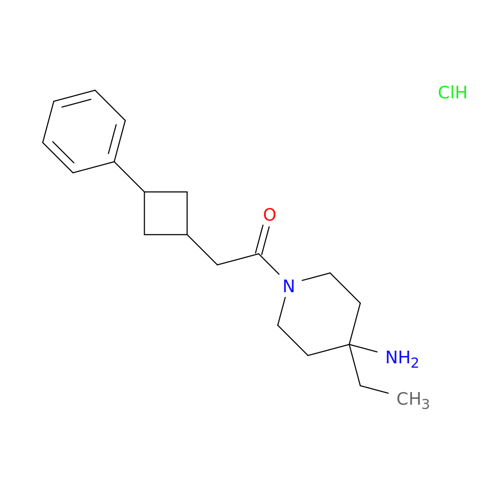 1-(4-amino-4-ethylpiperidin-1-yl)-2-(3-phenylcyclobutyl)ethan-1-one hydrochloride