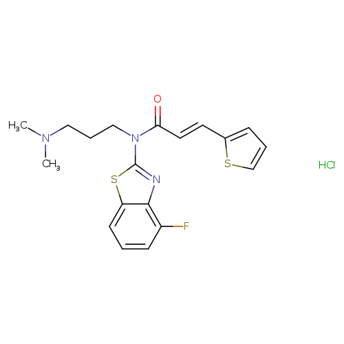 (2E)-N-[3-(dimethylamino)propyl]-N-(4-fluoro-1,3-benzothiazol-2-yl)-3-(thiophen-2-yl)prop-2-enamide hydrochloride