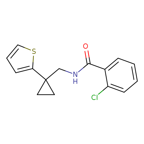2-chloro-N-{[1-(thiophen-2-yl)cyclopropyl]methyl}benzamide
