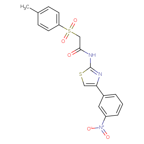 2-(4-methylbenzenesulfonyl)-N-[4-(3-nitrophenyl)-1,3-thiazol-2-yl]acetamide